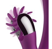 Vibro Rabbit Rotating Double 10 x 3.5cm Violet