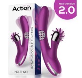 Vibro Rabbit Rotating Double 10 x 3.5cm Violet