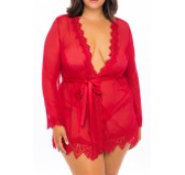 Déshabillé PROVENCE Rouge Grande Taille