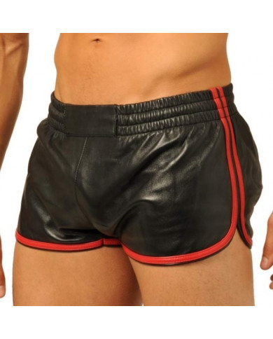 Short en cuir Fist Noir-Rouge