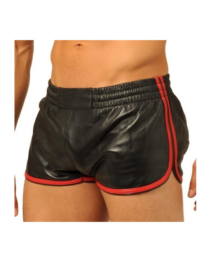 Short en cuir Fist Noir-Rouge