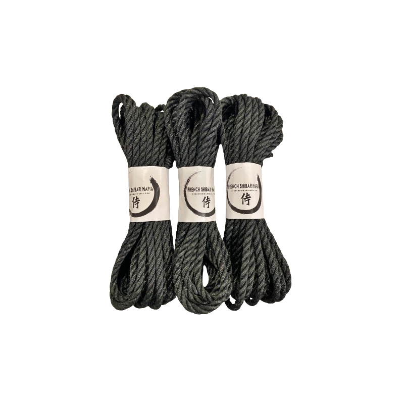 Lot de 3 cordes de shibari noire