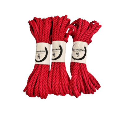 Lot de 3 cordes de shibari rouge