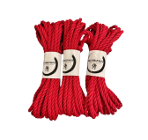 Lot de 3 cordes de shibari rouge