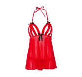 Nuisette Peek-a-Boo Ruffle Rouge