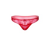 String avec ouverture intime Crotchless Rouge