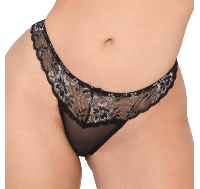 String Sexy Floral Lace Noir