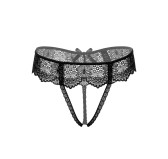 String avec bandeau dentelle Delphine Noir