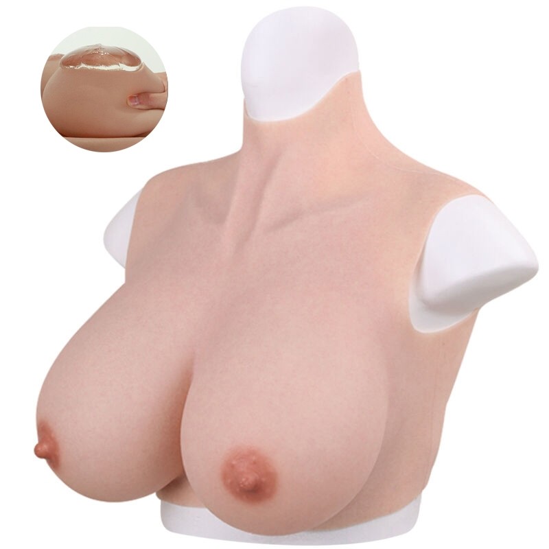 Buste Seins réalistes Silicone Col haut Bonnet 90B