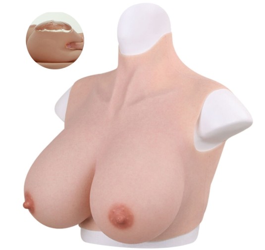 Buste Seins réalistes Silicone Col haut Bonnet 90B