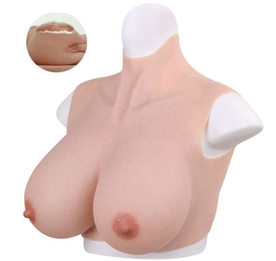 Buste Seins réalistes Silicone Col haut Bonnet 90C