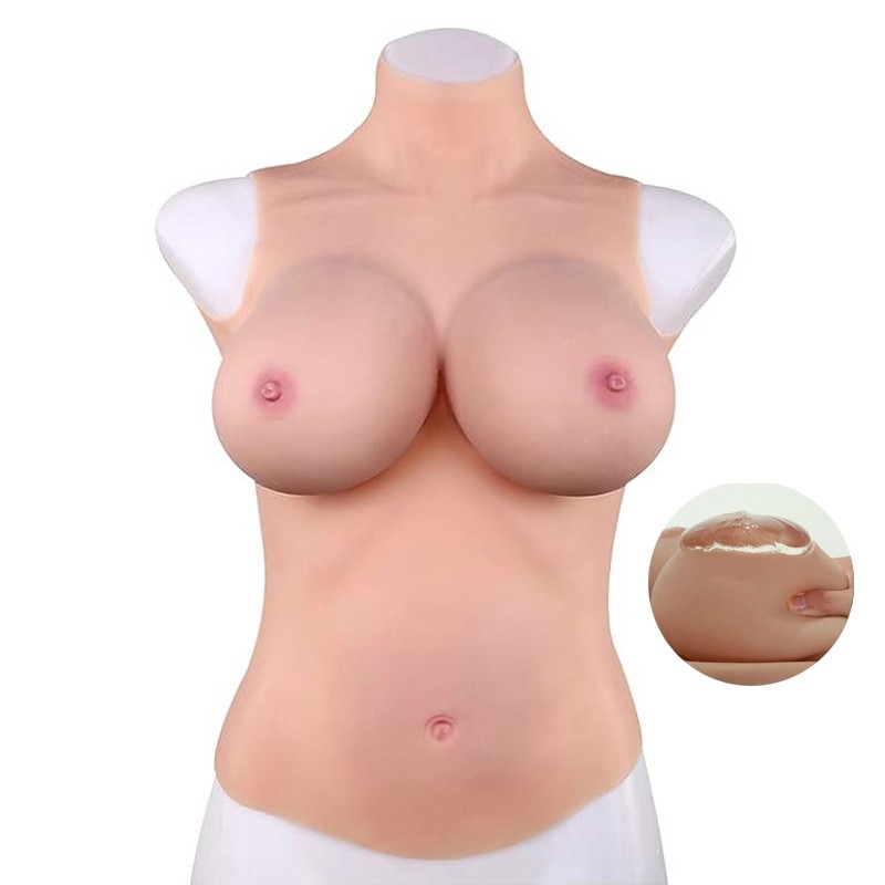 Buste entier seins réalistes silicone - Col haut - Bonnet D Buste entier seins réalistes silicone - Col haut - Bonnet D