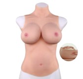 Buste entier seins réalistes silicone - Col haut - Bonnet D