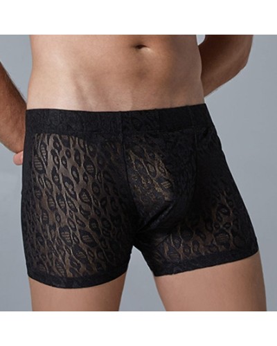 Boxer Dentelle LEOPARD Allure Noir