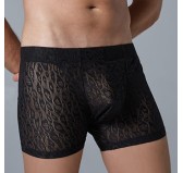 Boxer Dentelle LEOPARD Allure Noir