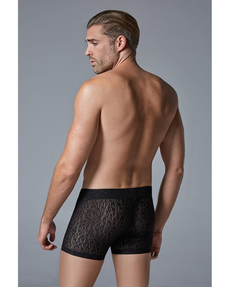 Boxer Dentelle LEOPARD Allure Noir