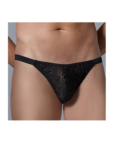 String Dentelle Leopard Allure Noir