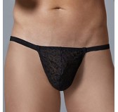 G-string Dentelle Leopard Allure Noir