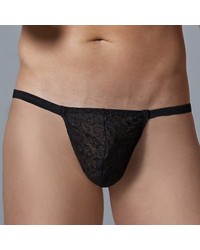 String Dentelle Leopard Allure Noir