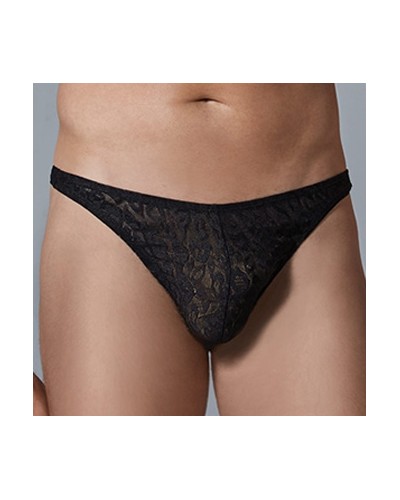 String Dentelle Leopard Allure Noir