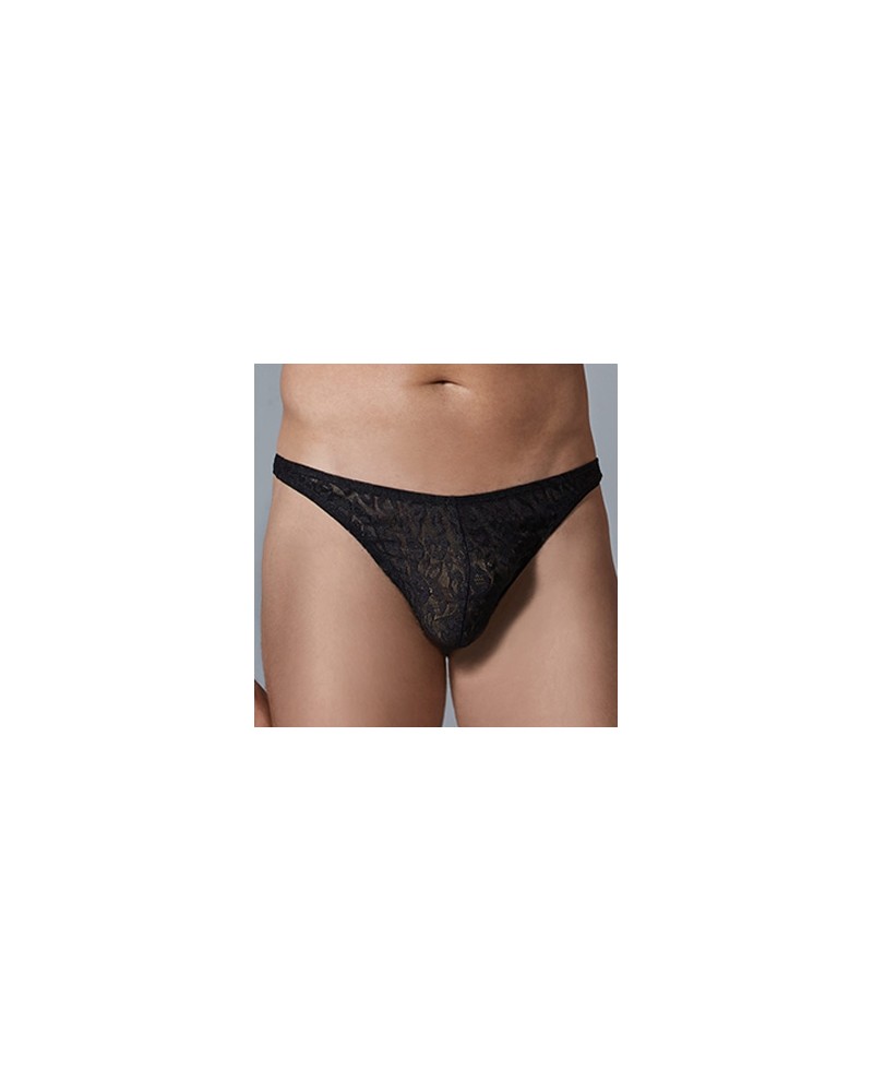 String Dentelle Leopard Allure Noir