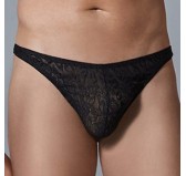 String Dentelle Leopard Allure Noir