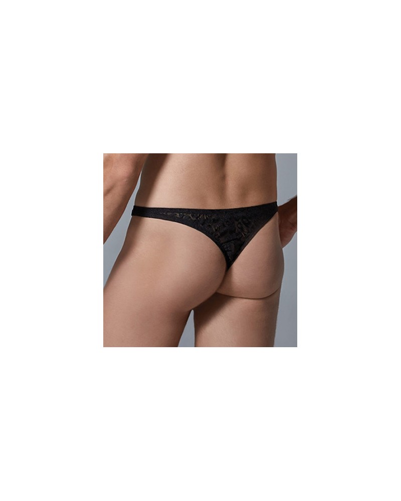 String Dentelle Leopard Allure Noir