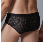 Shorty Dentelle Leopard Allure Noir