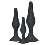 Lot de 3 plugs silicone Curvy Noirs Lot de 3 plugs silicone Curvy Noirs