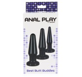 Lot de 3 plugs Best Butt Noirs