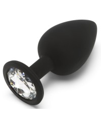 Plug Bijou avec Rose noire - 8.5 x 4.1 cm LARGE