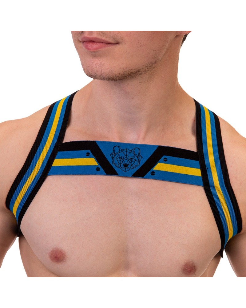 Harnais élastique MARTIN Noir-Bleu-Jaune