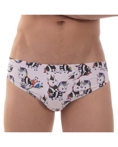 Slip de bain FETISH UNICORNS Blanc