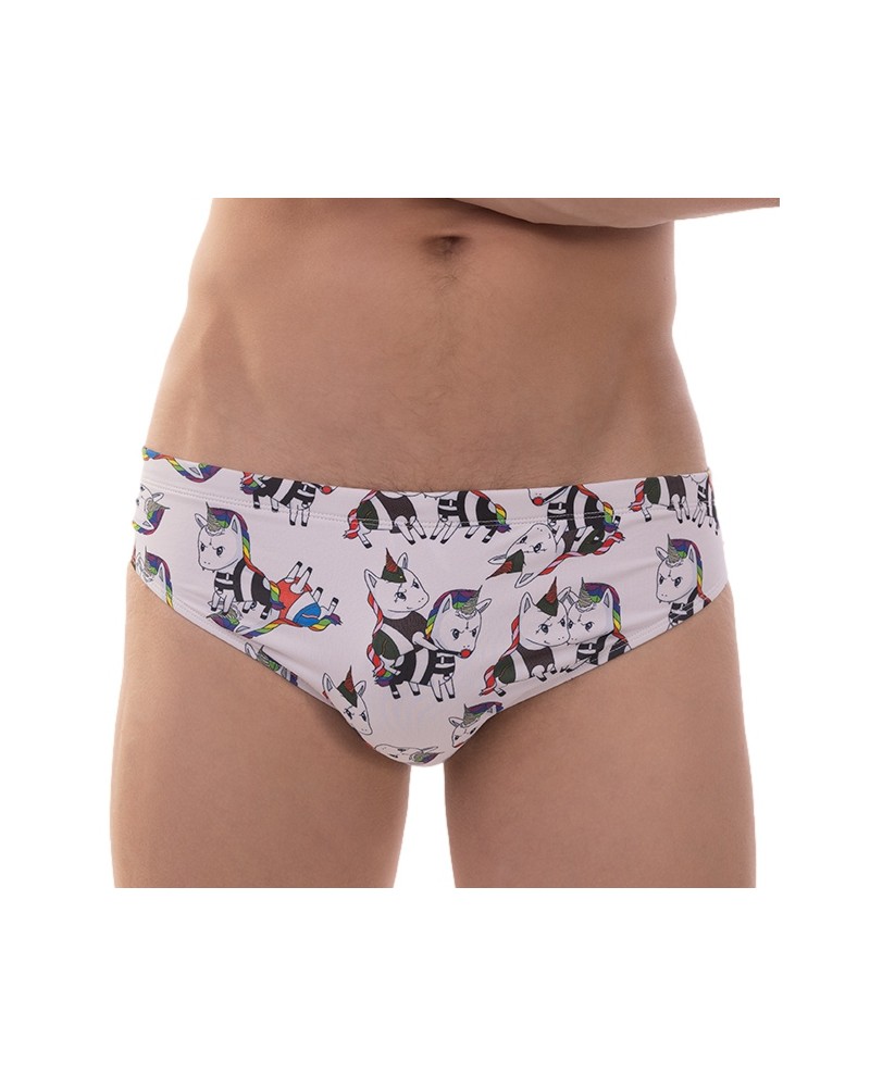 Slip de bain FETISH UNICORNS Blanc