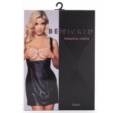 Robe wetlook seins nus Miranda - Noir