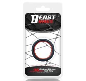 Cockring silicone Beast Rings 36mm Noir-Rouge