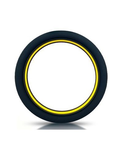Cockring silicone Beast Ring 36mm Noir-Jaune