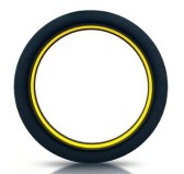 Cockring silicone Beast Ring 36mm Noir-Jaune