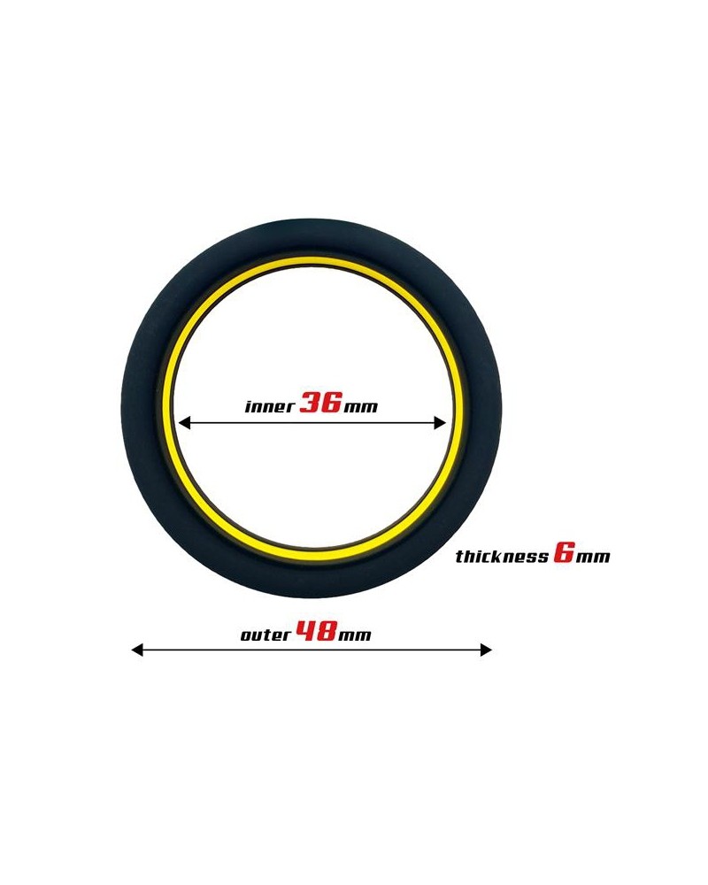 Cockring silicone Beast Ring 36mm Noir-Jaune