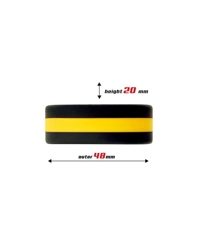 Cockring silicone Beast Ring 36mm Noir-Jaune