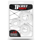 Lot de 3 cockrings souples Beast Rings Transparents