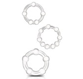 Lot de 3 Mini cockrings souples Beaded Set Transparents