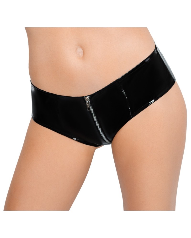 Culotte à zip VINYL PANTS Noire