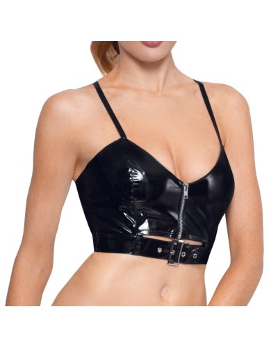 Top VINYL ZIP Noir