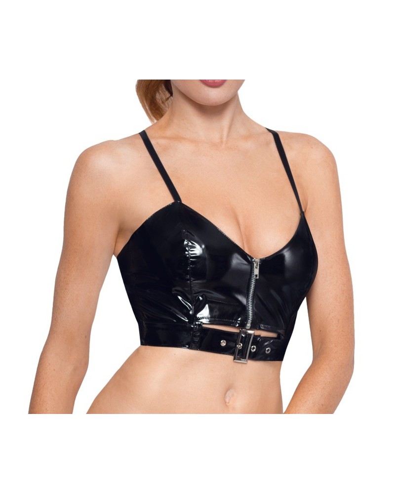 Top VINYL ZIP Noir