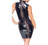 Robe Vinyl Dress Lacing Noire