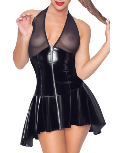 Robe Vinyl Dress Net Noire