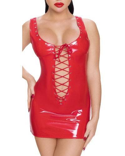 Robe Vinyl Dress Rope Rouge