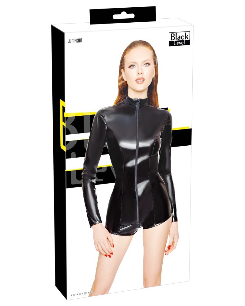 Combinaison Vinyl Short Noire