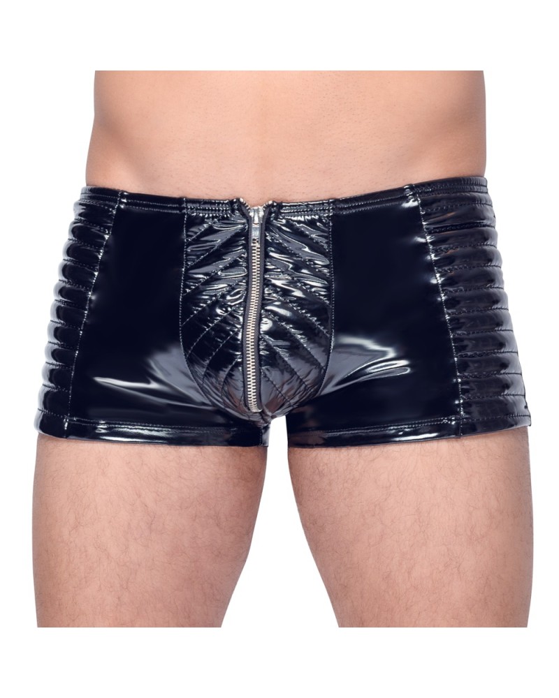 Boxer Vinyl Biker Noir